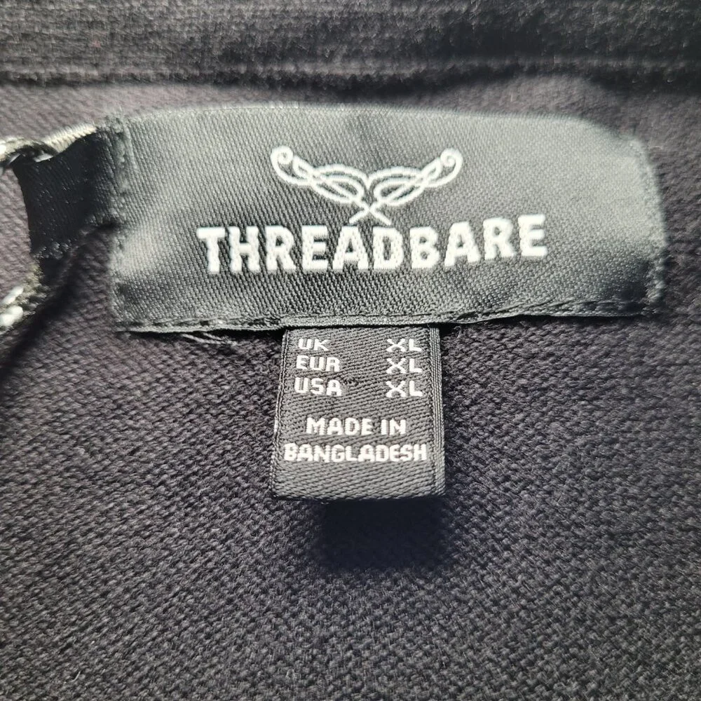 Threadbare Mens Black Striped Crew Neck Knit Sweater XL Academia Preppy NEW - Picture 10 of 12